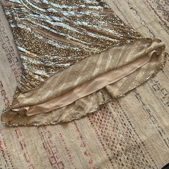R&M Richards Gold and Silver Prom Dress - Picture 5 of 10